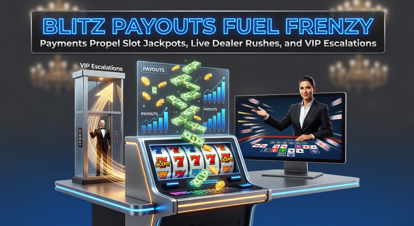 Dynamisches Bild von rotierenden Slot-Walzen mit Blitz-Auszahlungssymbolen und explodierenden Jackpots im Hintergrund