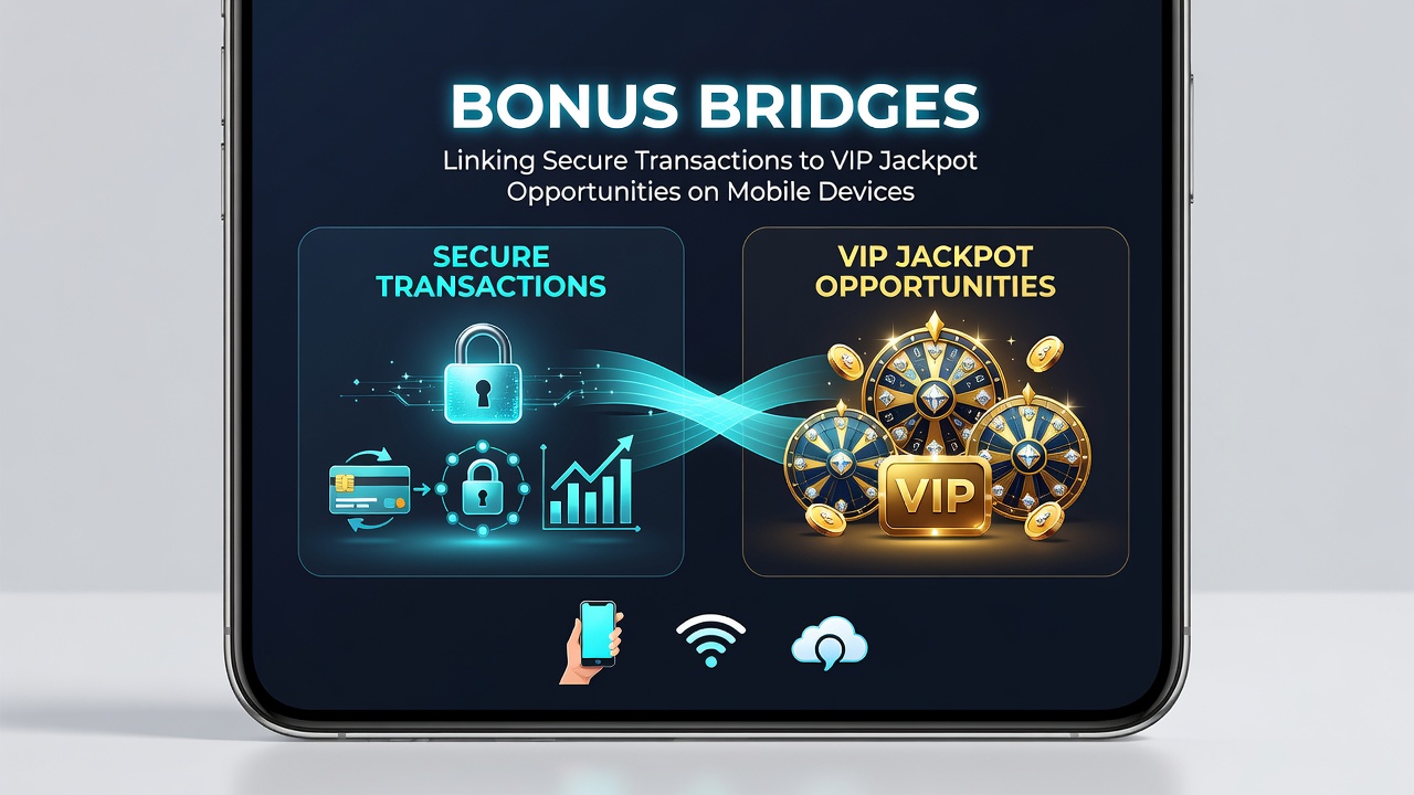 Mobile Geräte zeigen integrierte Bonus- und Jackpot-Oberflächen mit sicheren Transaktionsindikatoren