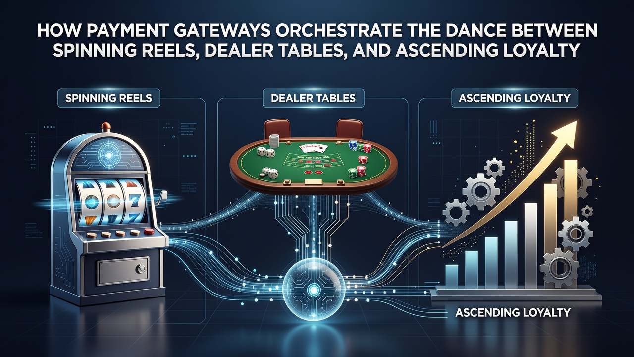 Illustration der Transaktionsflüsse zwischen Zahlungssystemen, Live-Dealer-Interaktionen und aufsteigenden Loyalitätsrängen in Casino-Umgebungen
